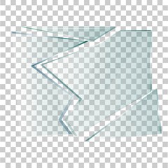 Broken glass. Debris. Vector illustration.