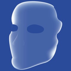 Cosmetic face mask. Isolated vector. Illustration on a blue background.