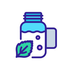 peppermint extract in bottle icon vector. peppermint extract in bottle sign. color symbol illustration