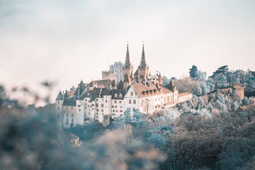  Château de Neuchâtel au soleil couchant