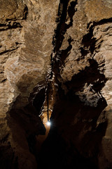 Dark Tunnel Cave has nobody. Tourist route, tours, adventures and interesting places. inside...