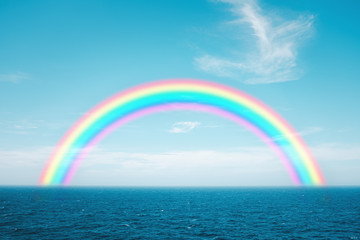 rainbow in cloudy sky