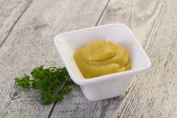 Mustard sauce in the bowl
