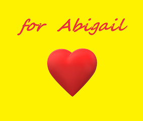 valentine card  with name and  heart