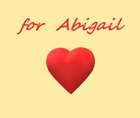 valentine card  with name and  heart