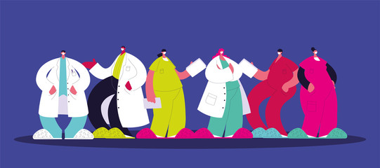 group of doctors , staff and medical team