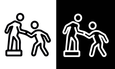 Help and Support Line Icons vector design black and white 