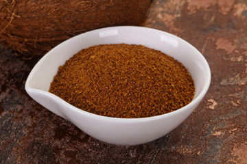 Coconut brown sugar in the bowl