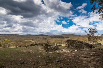 Rocks in the Snowy Mountains in New South Wales, Australia at a sunny day in summer.