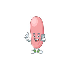 Cartoon design concept of legionella pneunophilla talking on phone