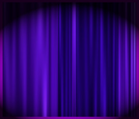 Violet curtain on light background