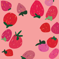 Vector illustration of berries seamless pattern. simple drawn doodle style