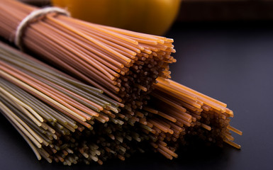A close shot of pasta.