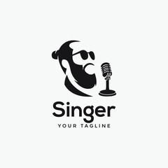 awesome modern singer or choir logo template	
