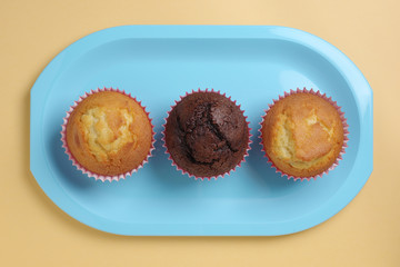 Three fresh muffins