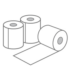 3個並んだトイレットペーパーのイラスト