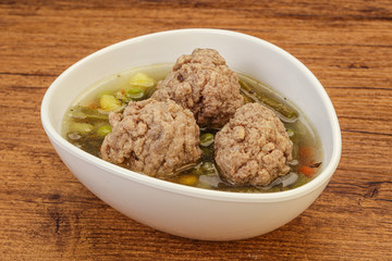 Soup with vegetables and meat balls