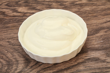 Sour cream in the bowl