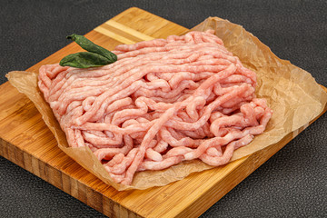 Raw pork minced meat for cooking