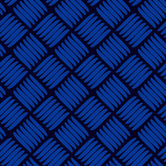 Design with manual hatching. Blue. Ethnic boho ornament. Seamless background. Tribal motif. Vector illustration for web design or print.