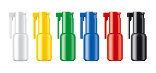 Colored Spray bottles set. Matt surface version.