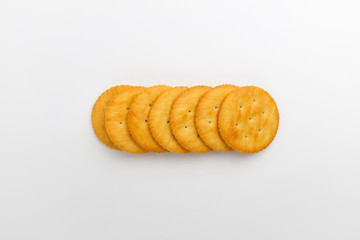 Round and yellow biscuits with background