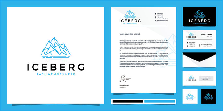 Monoline Iceberg logo design