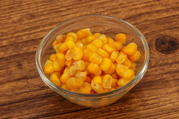 Sweet corn seeds in the bowl