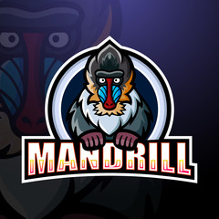 Mandrill mascot esport logo design