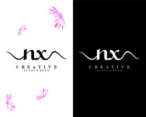 creative fashion letter nx, xn logo template vector