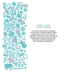 Doodle frame template with text space. 
Vector hand drawn border for magazine page or flyer, card baby invitation, card for children's holiday design. Funny background for greeting, poster