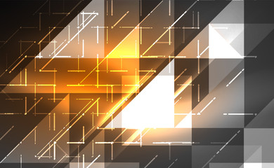 Abstract background, mosaic triangle pattern with transparent effects on glowing neon shiny backdrop. Vector Illustration For Wallpaper, Banner, Background, Card, Book Illustration, landing page