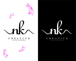 creative fashion letter nk, kn logo template vector