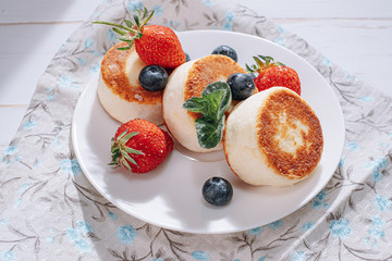 breakfast with curd pancakes
