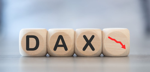 Concept of economic crash with dax drop