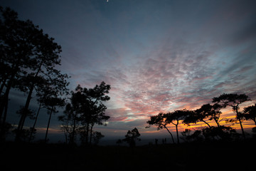sunset on the beach of 
Phukradueng