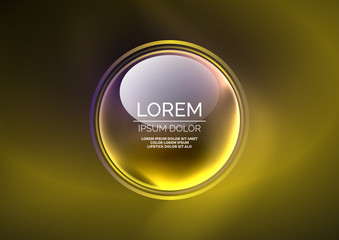 Glowing neon shiny transparent bubbles, glass circles or bio cell concept. Techno futuristic vector abstract background For Wallpaper, Banner, Background, Card, Book Illustration, landing page