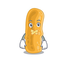 Shigella flexneri cartoon character style with mysterious silent gesture
