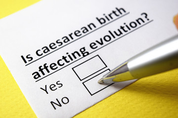 Is caesarean birth affecting evolution? Yes or no?