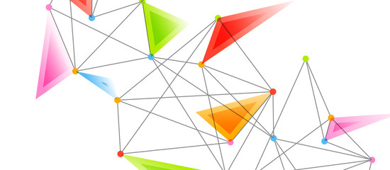 Line points connections, triangular technology design. Abstract geometric background