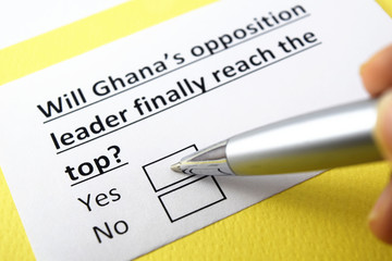 Obraz premium Will Ghana's opposition leader finally reach the top? Yes or no?