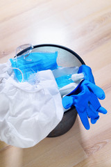 Medical protective clothing masks glasses hand sanitiser