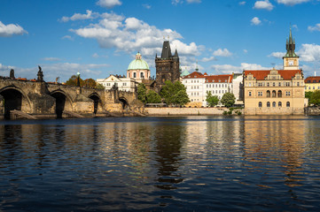 Fototapeta na wymiar Charles bridge, Prague castle, Prague, city centre, Czech Republic, Europe