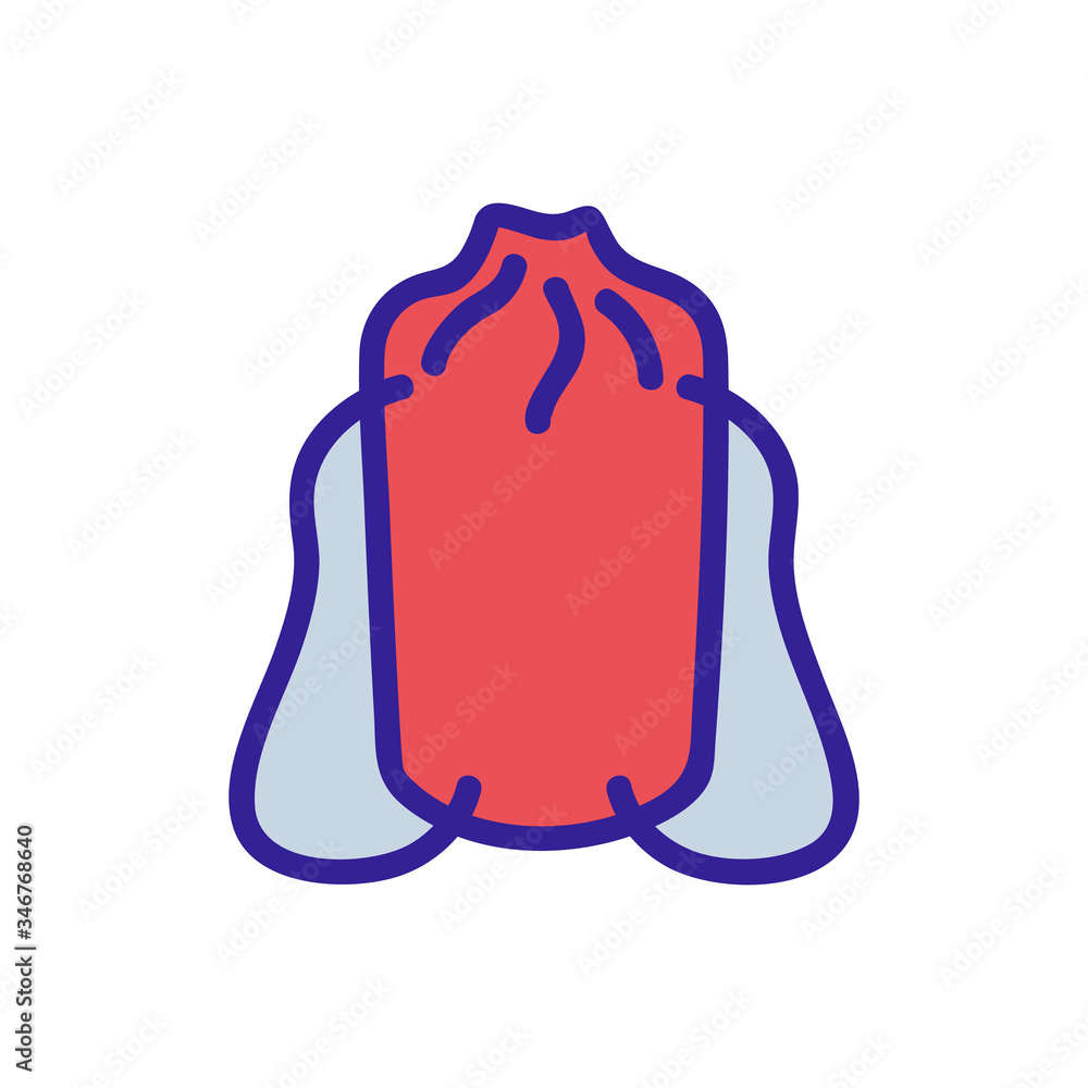 Poster baggy backpack with ropes instead of handles icon vector. baggy backpack with ropes instead of handl