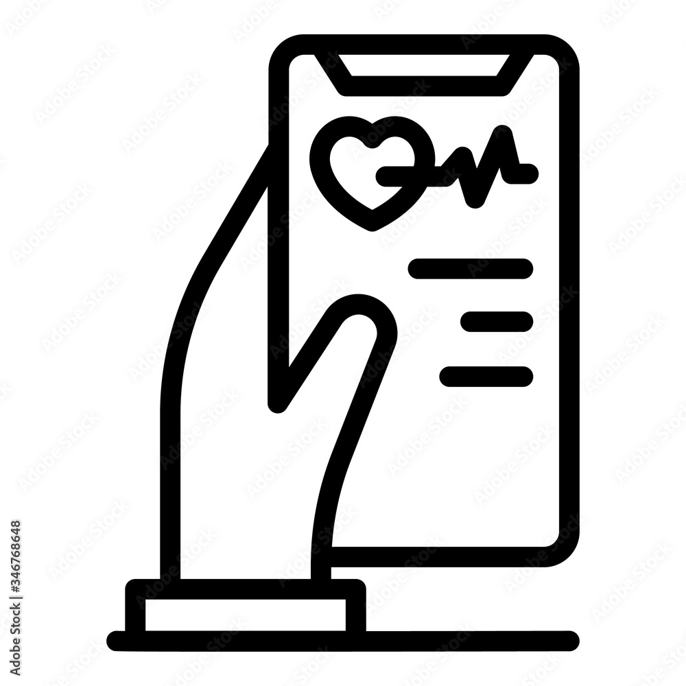 Poster heart analysis icon. outline heart analysis vector icon for web design isolated on white background
