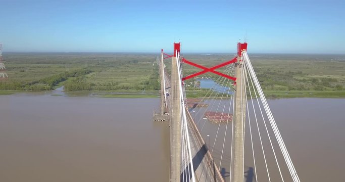 Zarate Brazo Largo bridge, in Argentina, that crosses the Paran&aacute; river between the province of Buenos Aires and Entre rios.