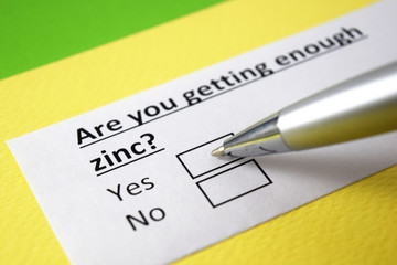 Are you getting enough zinc? Yes or no?