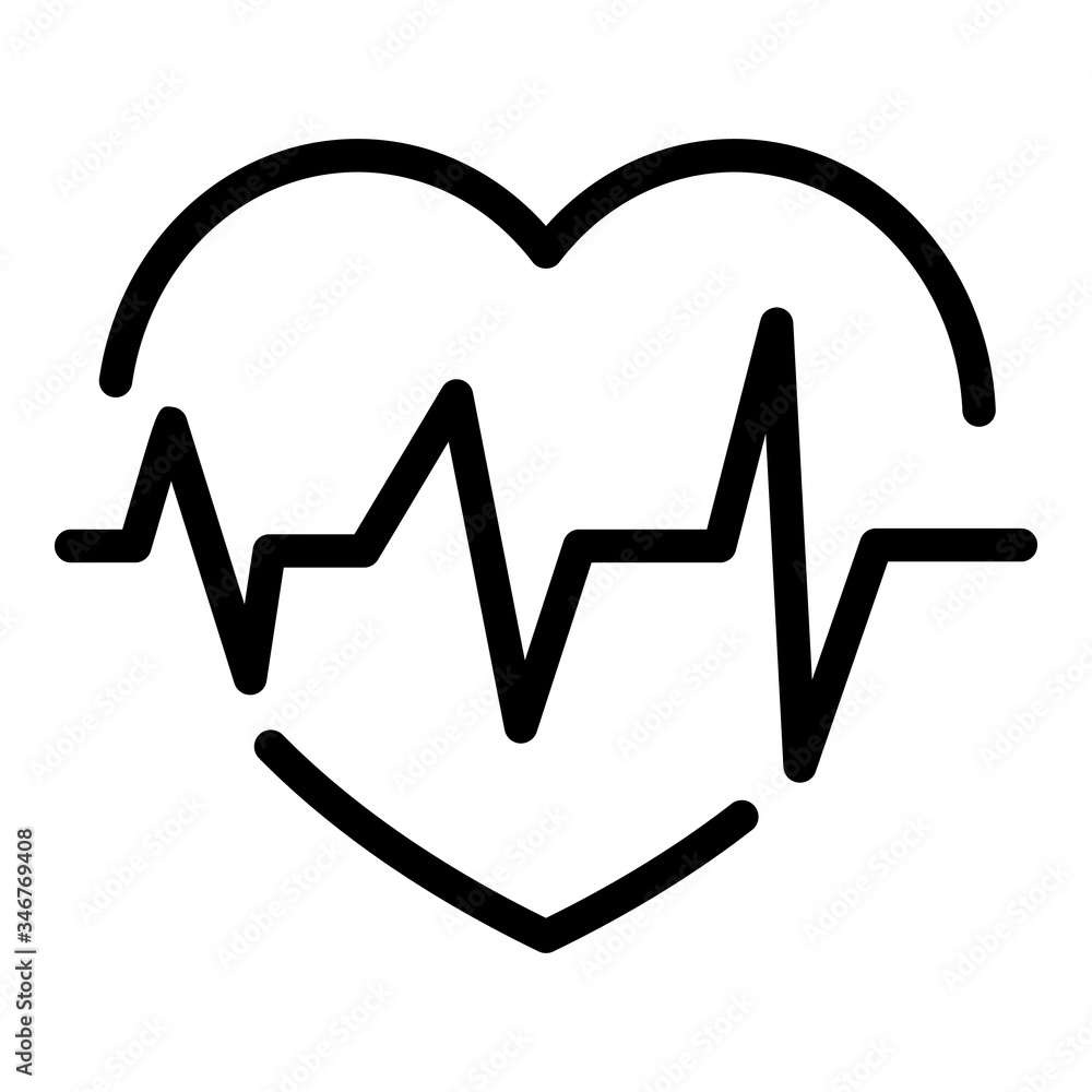 Poster heart pulse icon. outline heart pulse vector icon for web design isolated on white background
