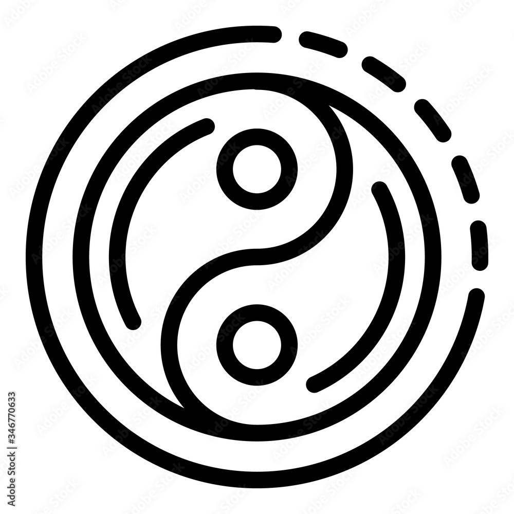 Poster yin yang sign icon. outline yin yang sign vector icon for web design isolated on white background