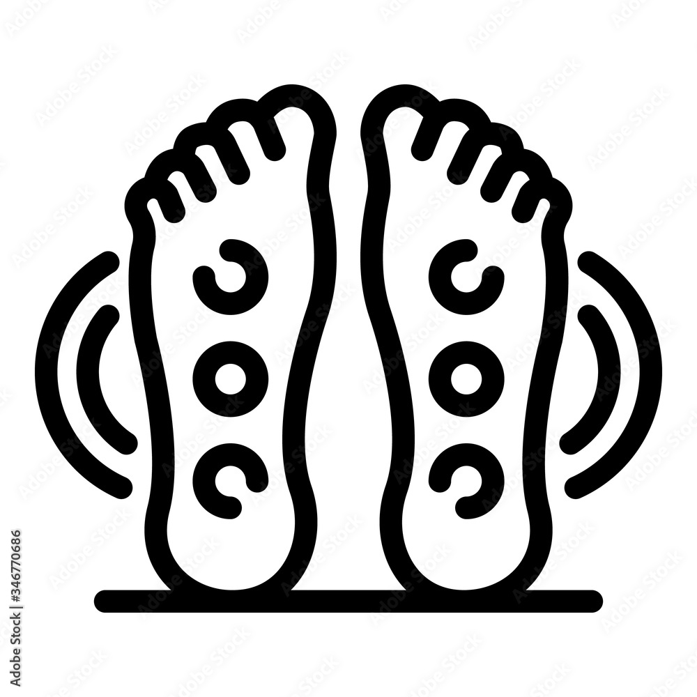 Poster points on the feet icon. outline points on the feet vector icon for web design isolated on white bac